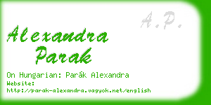 alexandra parak business card